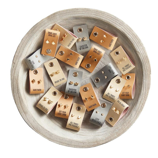 Leather Tag Earrings -