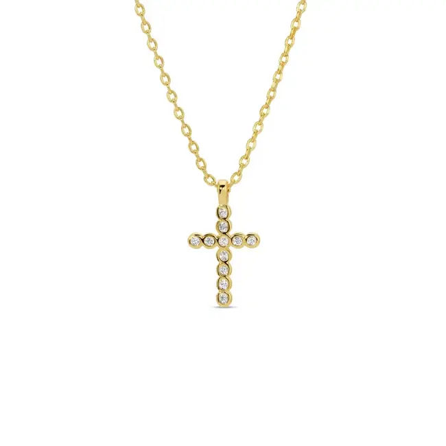 Delicate Cross CZ Pendant