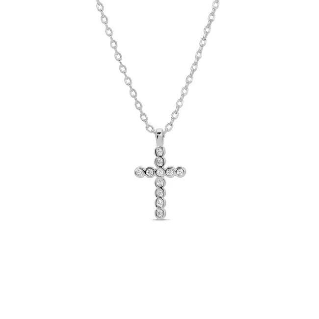 Delicate Cross CZ Pendant