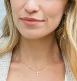 Delicate Cross CZ Pendant