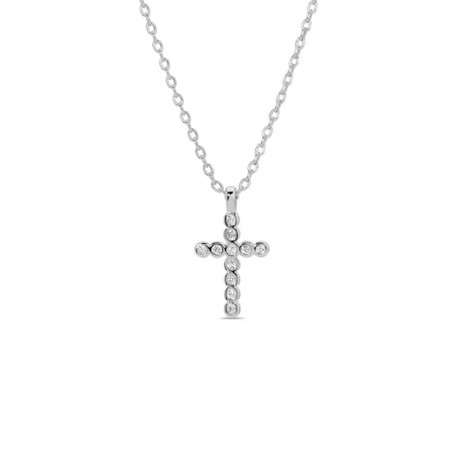 Delicate Cross CZ Pendant