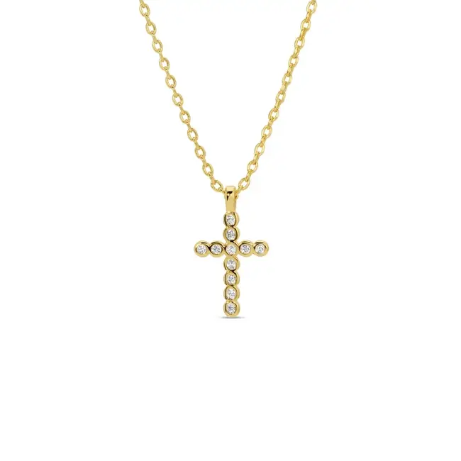 Delicate Cross CZ Pendant