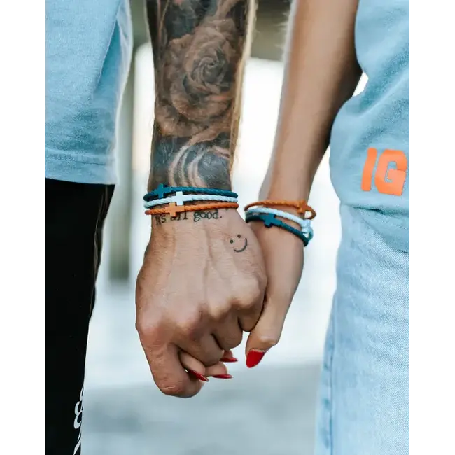 Infinity Cross Bracelets-Blue/Orange/Teal -