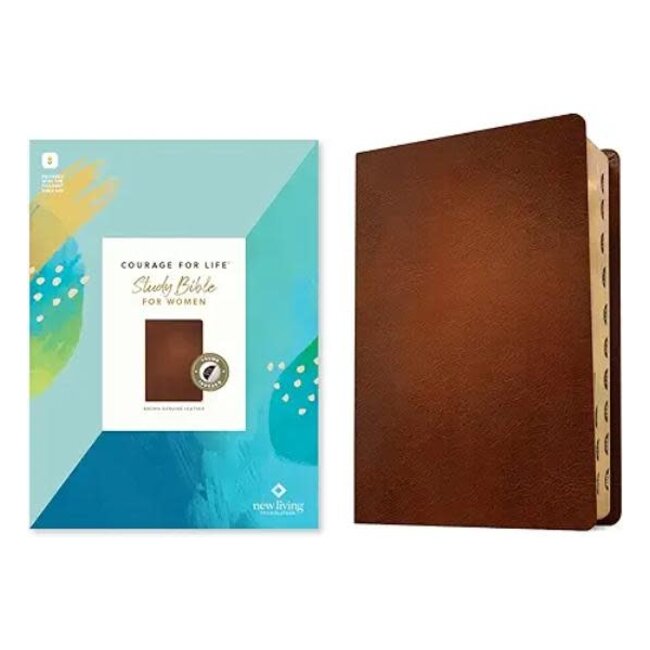 NLT Courage For Life Study Bible for Women (Genuine Leather, Brown, Indexed, Filament Enabled)