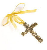 Peace Lily Cross Ornament Gold 3x4