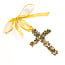 Peace Lily Cross Ornament Gold 3x4