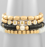 Grace Multi Bead Bracelet - Black