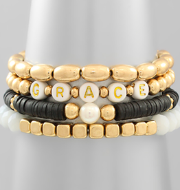 Grace Multi Bead Bracelet - Black