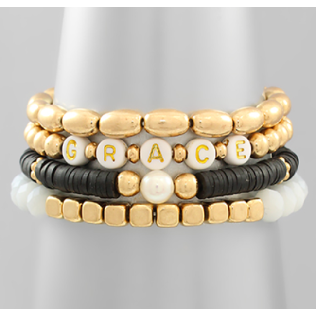 Grace Multi Bead Bracelet - Black