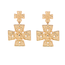 Pearl & Double Cross Drop Earrings