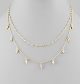 Mini Crystal Cross Charms Layer Necklace