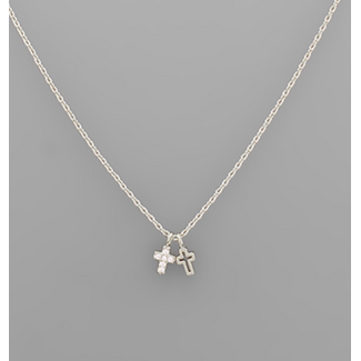 CZ Mini Cross Necklace