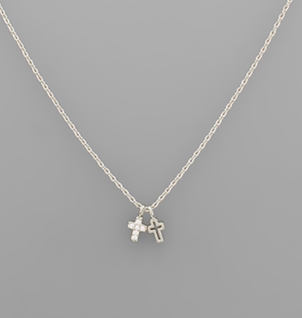 CZ Mini Cross Necklace
