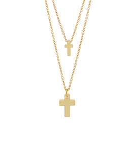 Layered Cross Pendant Necklace