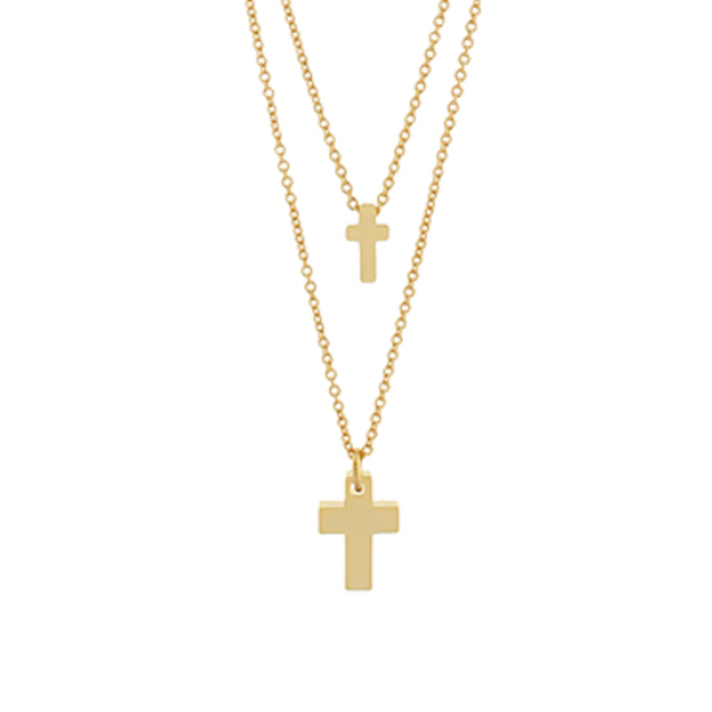 Layered Cross Pendant Necklace