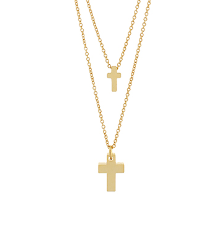Layered Cross Pendant Necklace