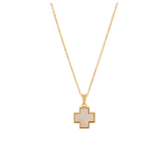 Mother of Pearl Cross Necklace