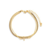 Layered Cross Bracelet 6.5" -
