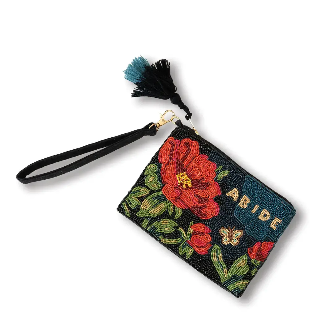 Abide Beaded Wristlet