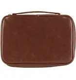 White Dove-Distressed Leather Brown Bible/Book Cover Large