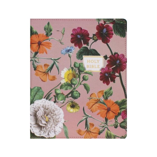 NIV, Artisan Collection Bible, Large Print, Leathersoft, Blush Floral, Red Letter, Comfort Print