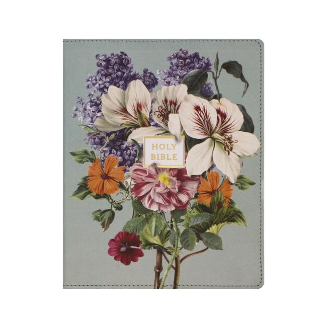 NIV, Artisan Collection Bible, Large Print, Leathersoft, Sage Floral, Red Letter, Comfort Print