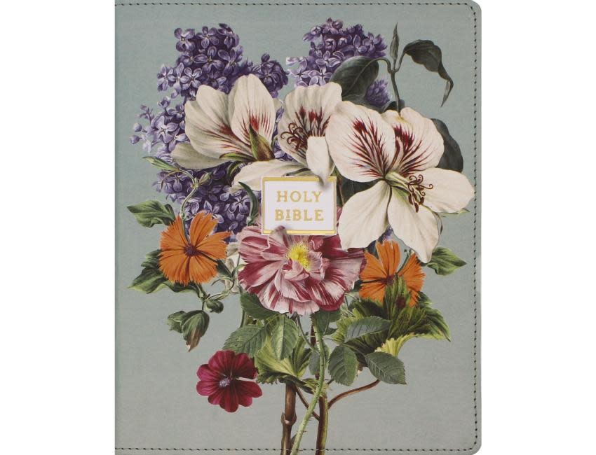 NIV, Artisan Collection Bible, Large Print, Leathersoft, Sage Floral, Red Letter, Comfort Print