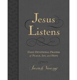 Sarah Young Jesus Listens, Large Text Leathersoft, Charcoal, with Full Scriptures