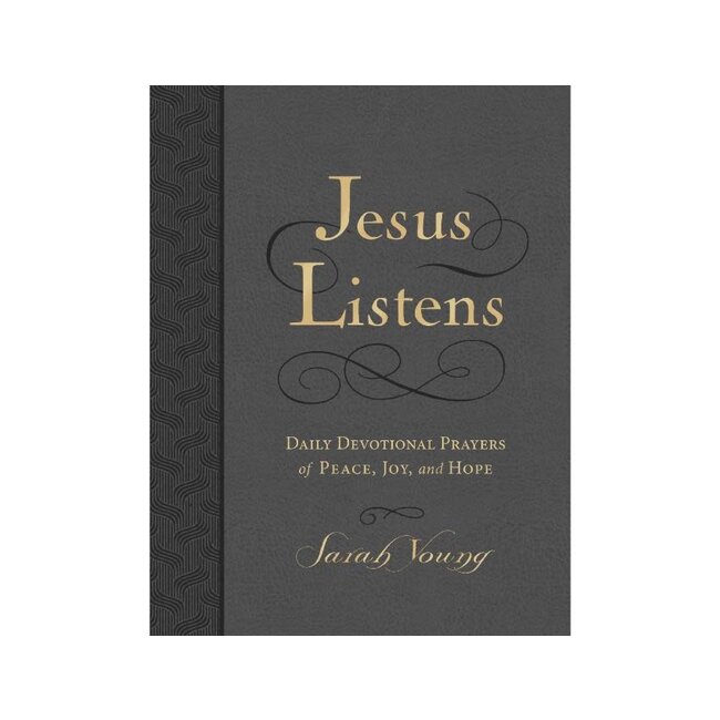 Jesus Listens, Large Text Leathersoft, Charcoal, with Full Scriptures