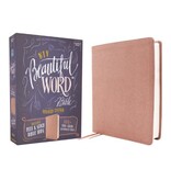 NIV, Beautiful Word Bible, Updated Edition, Peel/Stick Bible Tabs, Leathersoft, Pink, Red Letter, Comfort Print