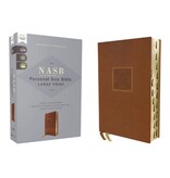 NASB, Personal Size Bible, Large Print, Leathersoft, Brown, Red Letter, 1995 Text, Thumb Indexed, Comfort Print