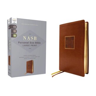 NASB, Personal Size Bible, Large Print, Leathersoft, Brown, Red Letter, 1995 Text, Comfort Print
