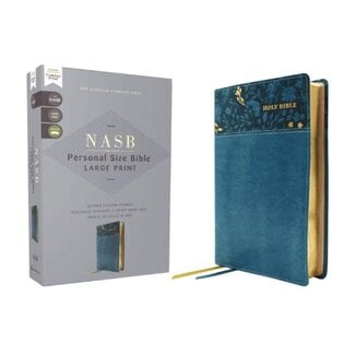 NASB, Personal Size Bible, Large Print, Leathersoft, Teal, Red Letter, 1995 Text, Comfort Print