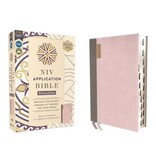 NIV Application Bible, Personal Size, Leathersoft, Pink, Red Letter, Thumb Indexed, Comfort Print