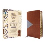 NIV Application Bible, Personal Size, Leathersoft, Brown/Blue, Red Letter, Thumb Indexed, Comfort Print