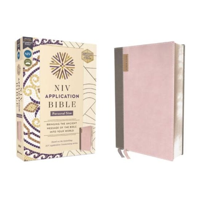 NIV Application Bible, Personal Size, Leathersoft, Pink, Red Letter, Comfort Print