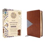 NIV Application Bible, Personal Size, Leathersoft, Brown/Blue, Red Letter, Comfort Print