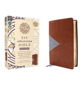 NIV Application Bible, Personal Size, Leathersoft, Brown/Blue, Red Letter, Comfort Print