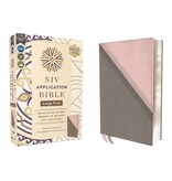 NIV Application Bible, Large Print, Leathersoft, Pink/Gray, Red Letter, Comfort Print