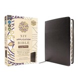 NIV Application Bible, Large Print, European Bonded Leather, Black, Red Letter, Thumb Indexed, Comfort Print