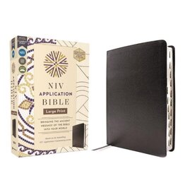 NIV Application Bible, Large Print, European Bonded Leather, Black, Red Letter, Thumb Indexed, Comfort Print