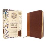 NIV Application Bible, Large Print, Leathersoft, Brown, Red Letter, Comfort Print