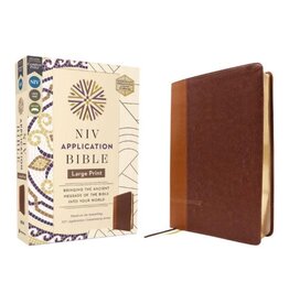 NIV Application Bible, Large Print, Leathersoft, Brown, Red Letter, Comfort Print