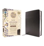 NIV Application Bible, Large Print, European Bonded Leather, Black, Red Letter, Comfort Print