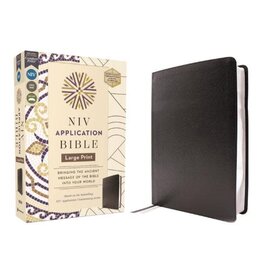 NIV Application Bible, Large Print, European Bonded Leather, Black, Red Letter, Comfort Print