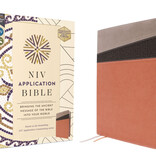 NIV Application Bible, Leathersoft, Coral/Gray, Red Letter, Comfort Print