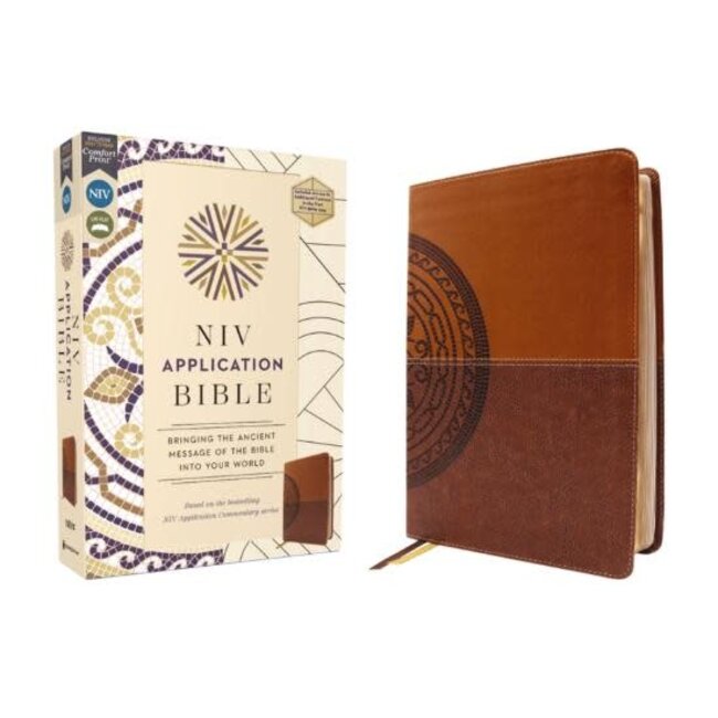 NIV Application Bible, Leathersoft, Brown, Red Letter, Comfort Print