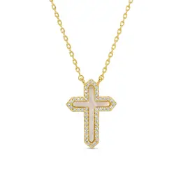 Feel the Faith, Shell Pave Cross Necklace