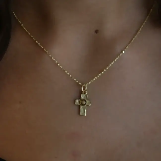 Mustard Seed Cross Necklace