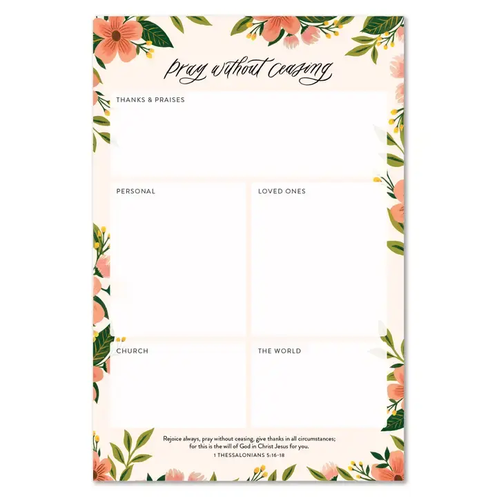 Pray Without Ceasing Desk Notepad